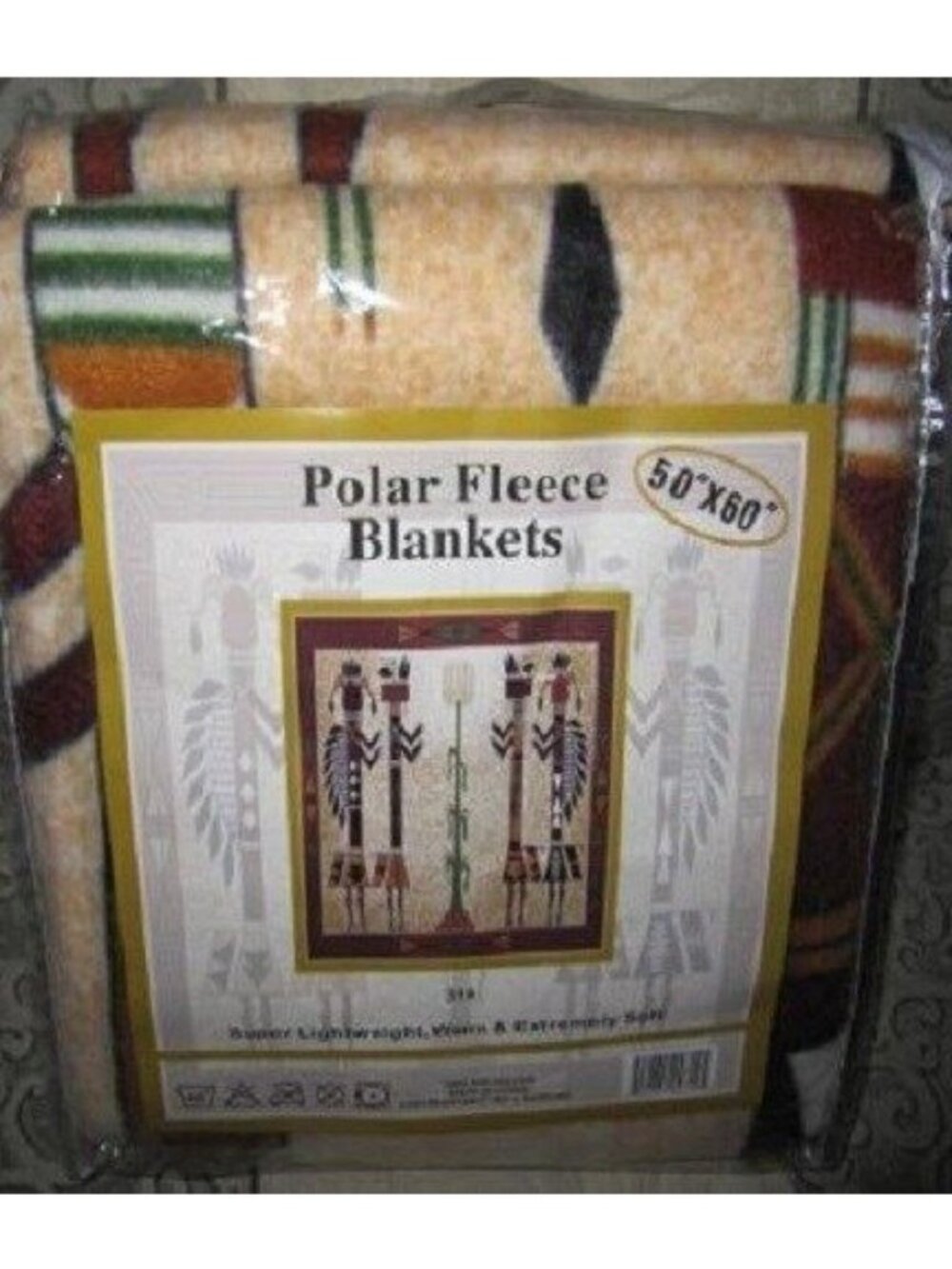 New Native Heritage Kachina Harvest Soft Gift Fleece Blanket 4 Characters Warm - Picture 5 of 5